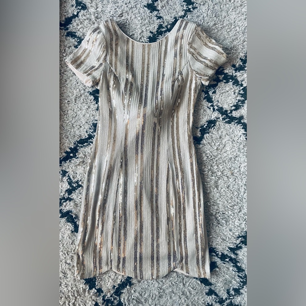 Sequined Gold Mini Dress